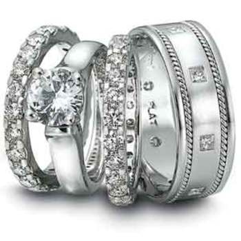 Traditionally the bride will put on her wedding band followed by her 