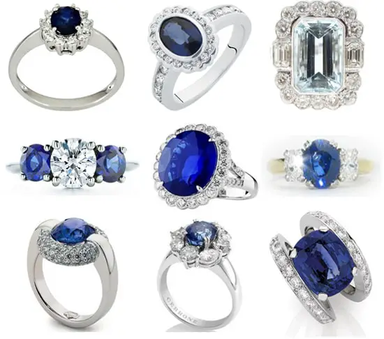 Sapphire and Diamond Wedding Ring The most common color people associate 