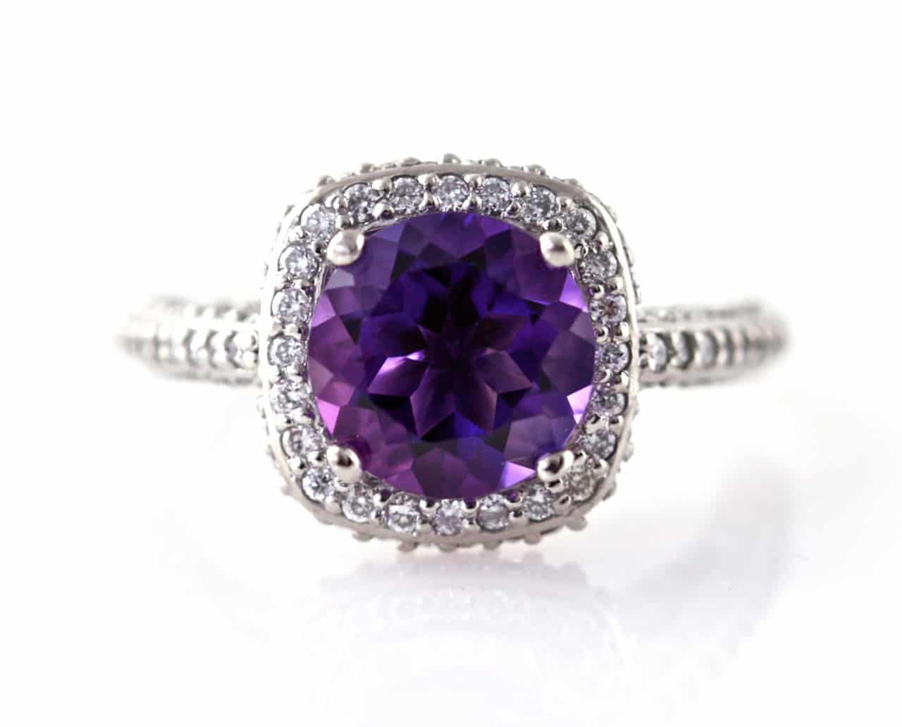 Engagement Rings made from Amethyst