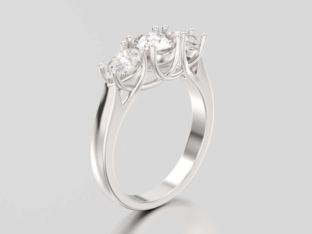 three stone diamond rings