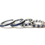 Blue Sapphire and Diamond Wedding Ring