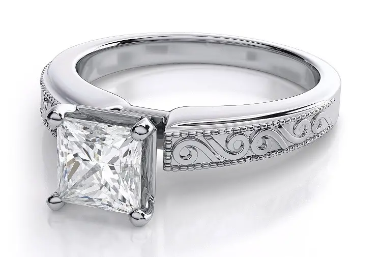 vintage princess cut diamond