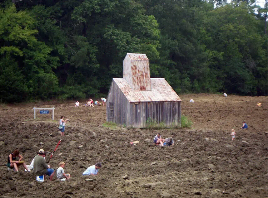 People digging for diamonds at Crater of Diamonds State Park