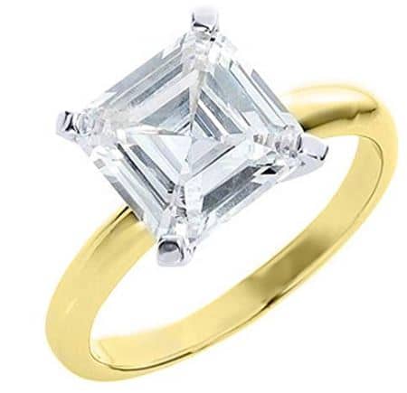 14k Yellow Gold 1 Carat Solitaire Asscher Cut