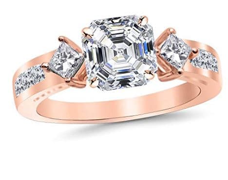 Channel Set Princess Cut Diamond Engagement Ring