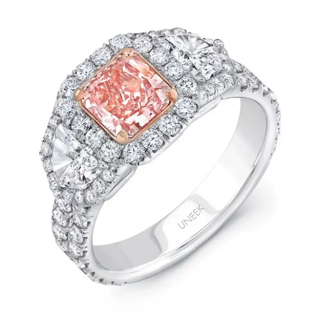Radiant-Cut Pink Diamond Center