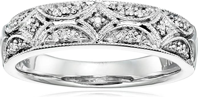 Amazon Collection Sterling Silver Diamond Band Ring