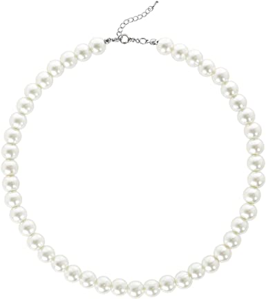 BABEYOND Round Imitation Pearl Necklace Wedding Pearl Necklace for Brides