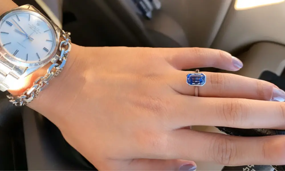 Blue diamond ring
