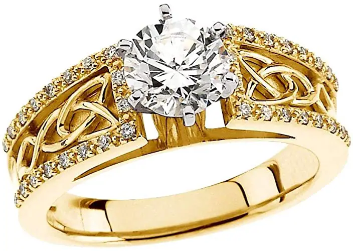Diamond Celtic-Inspired Engagement Ring Band