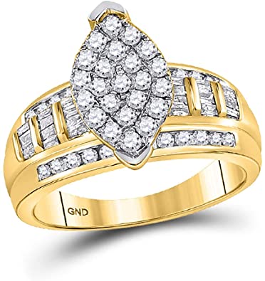 Diamond Solid 10k Yellow Gold Ladies Oval Engagement Ring