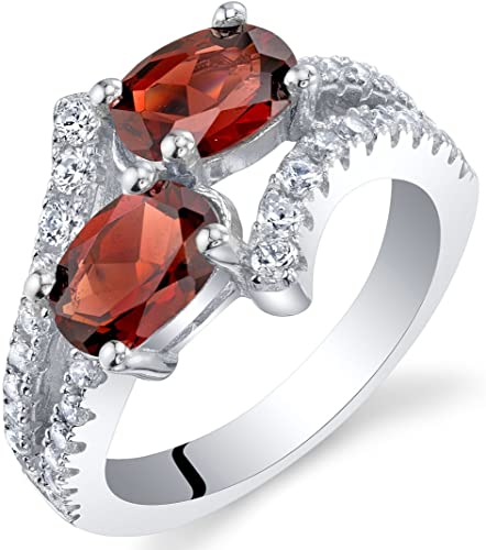 Forever Us Two Stone Sterling Silver Oval Cut Two Stone Ring