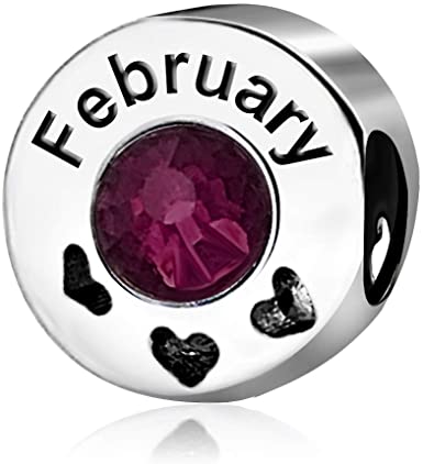 JMQJewelry Heart Love Birthday Birthstone Cake Jan-Dec Month Womens Bead Charms for Bracelets Mother Mom Sister Grandma Wife Sister Jewelry