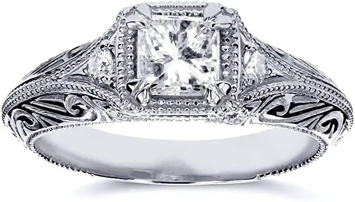 Kobelli Diamond Antique Style Filigree Engagement Ring