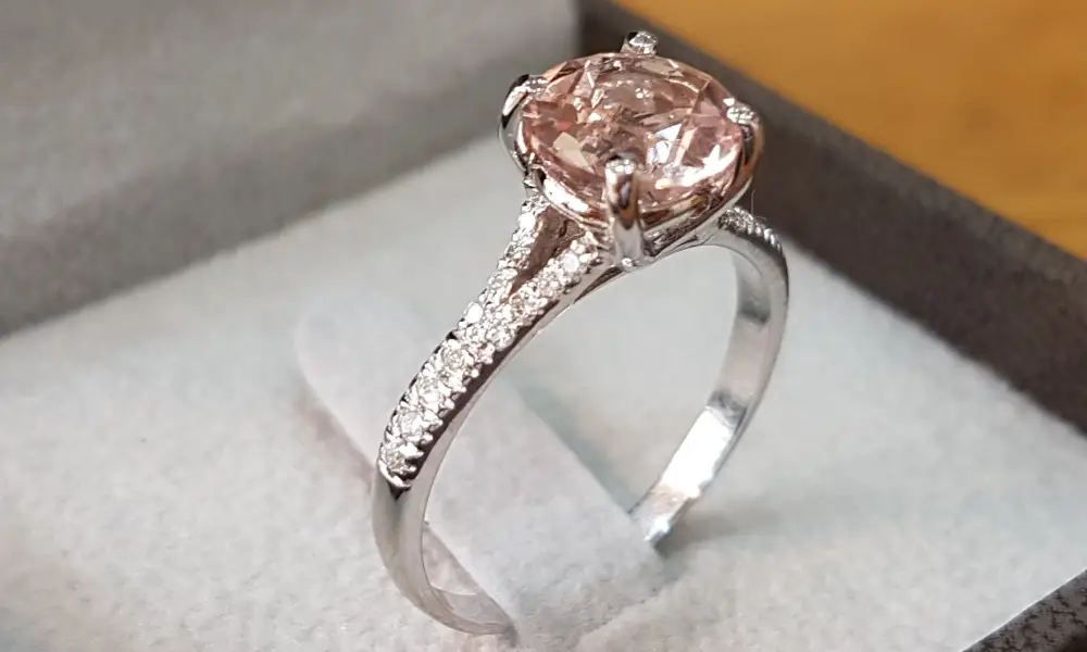 Morganite diamond ring