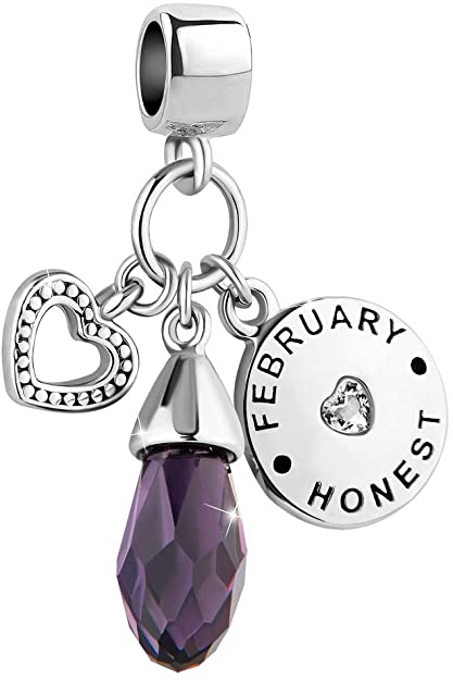 Riakoob Birthday Simulated Birthstone Charms Bead for Bracelets