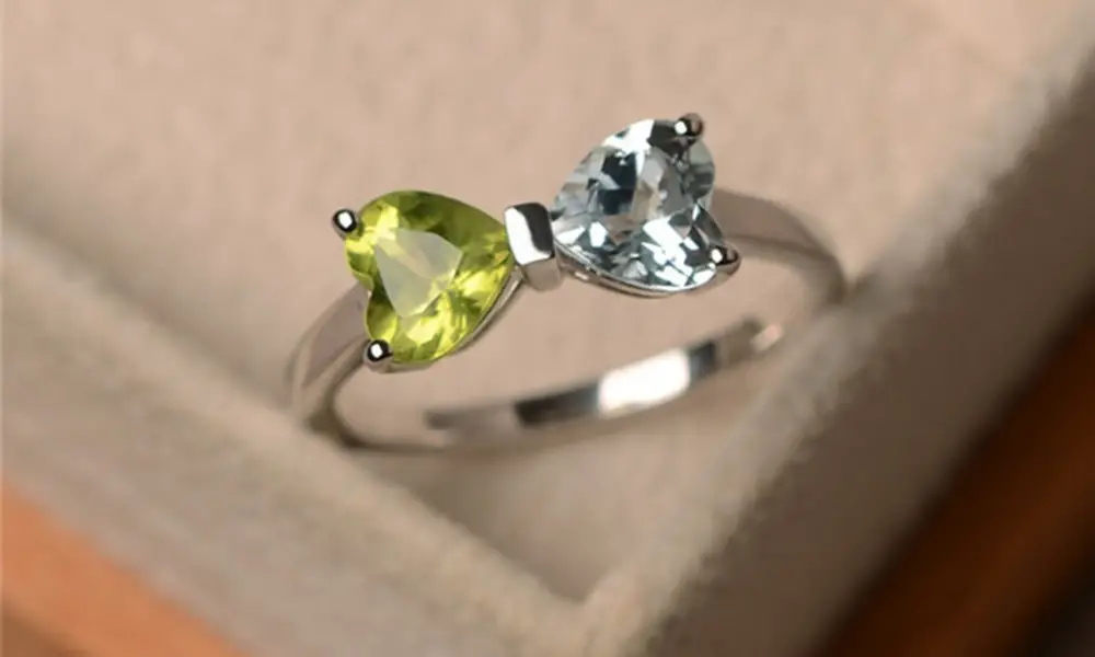 Two stone birthstone ring