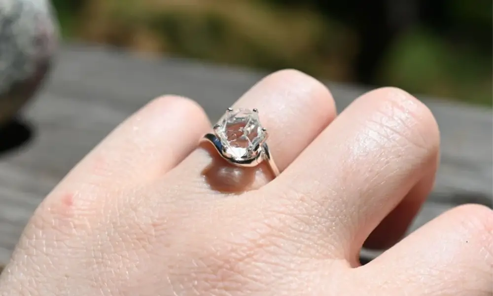 Raw uncut diamond ring